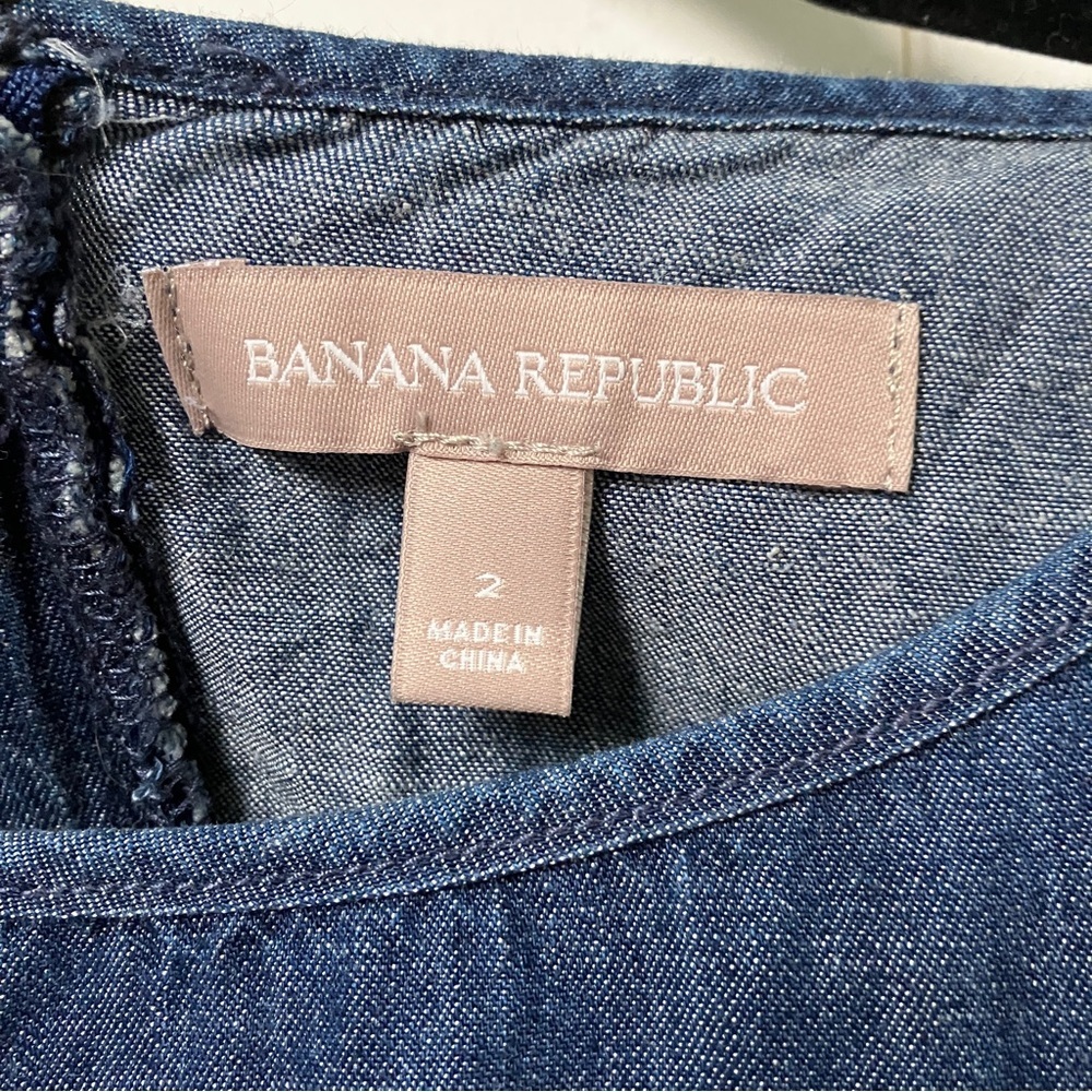 Banana Republic Chambray Cotton Blend Skater Dress - Picture 3 of 6